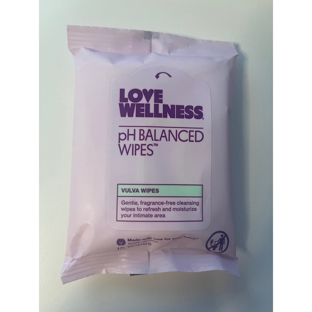 Love‎ Wellness pH Balanced Vulva Wipes, Fragrance Free, 15 Count